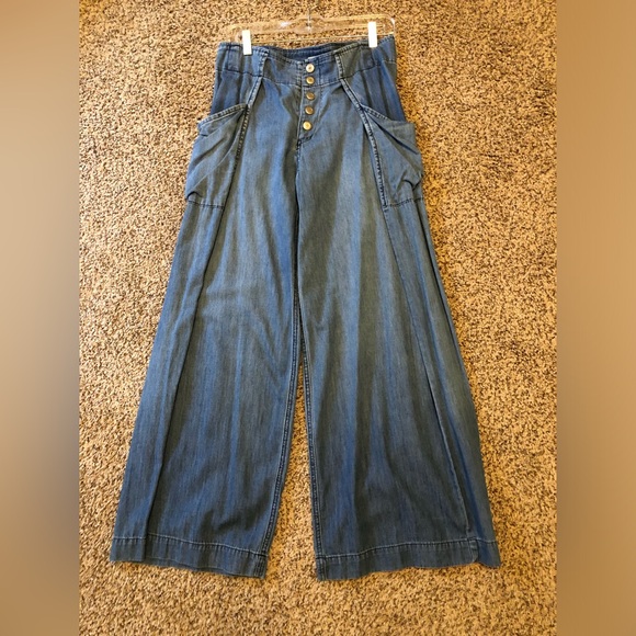 Free People Drapey Super Wide Leg Jeans 28 - Picture 4 of 4